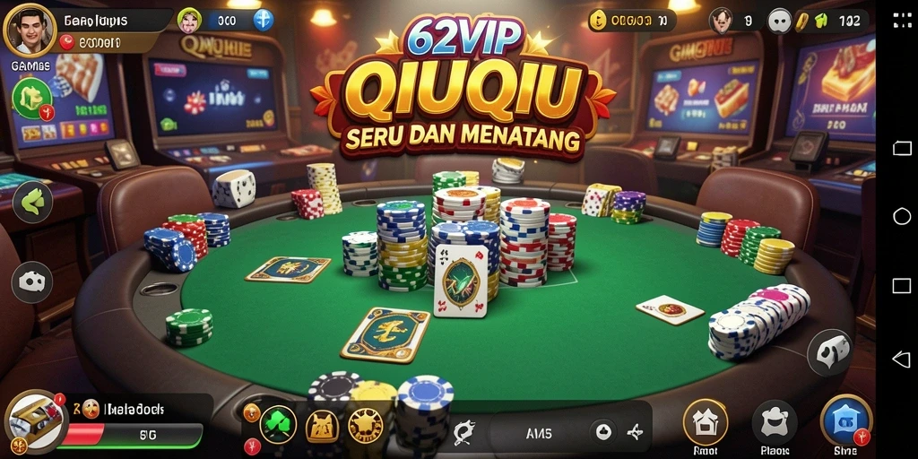 Tampilan gameplay QiuQiu yang mendebarkan di 62VIP.