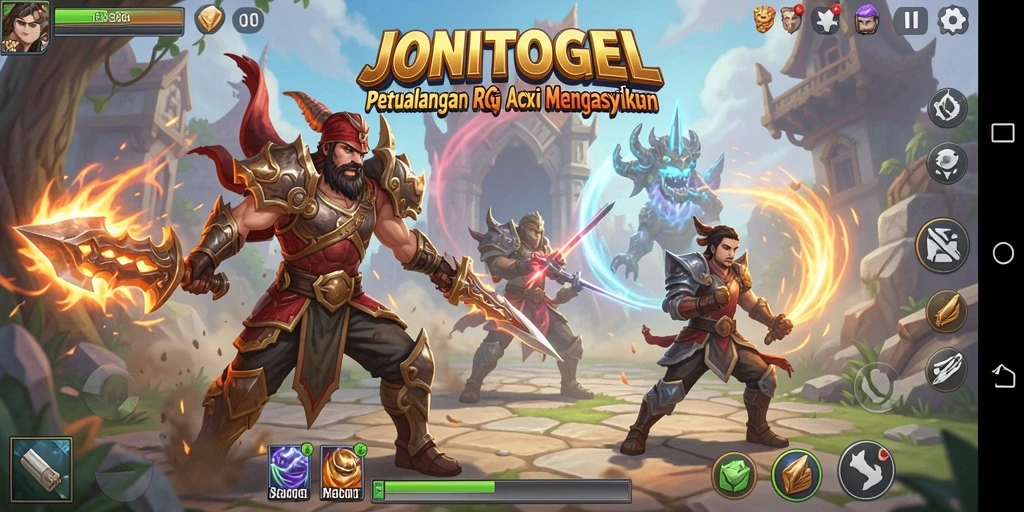 Tampilan epik gameplay JONITOGEL di dunia ARPG.