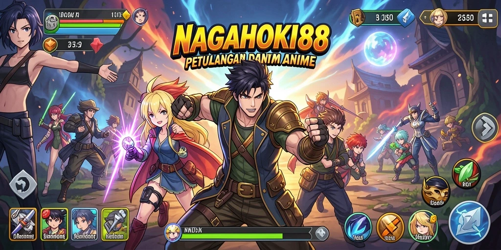 Screenshot gameplay NAGAHOKI88 menampilkan aksi seru dalam setting anime.