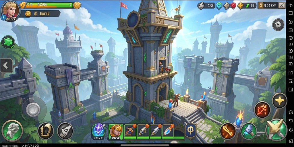 Tampilan gameplay seru dari PC777 dalam genre Tower Defense.
