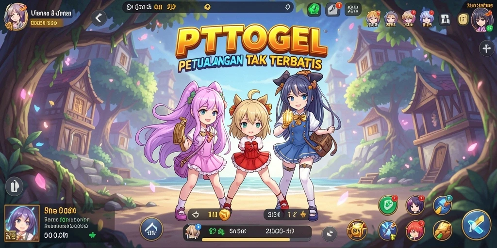 Tangkapan layar gameplay PTTOGEL yang menampilkan aksi seru dan karakter anime.