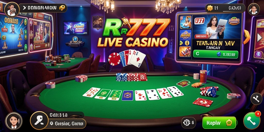 Tampilan gameplay mendebarkan dari aplikasi Live Casino RR777.