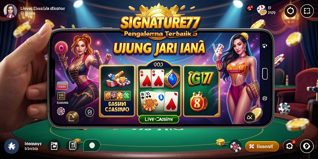 Tampilan permainan SIGNATURE77 yang menarik dengan dealer langsung.